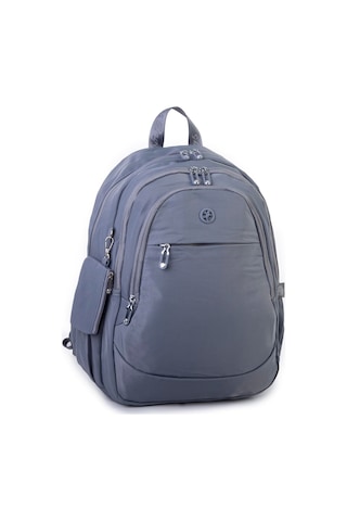 Nas Bag Unisex Büyük Boy Sırt Çantası Çok Gözlü Okul Çantası Gri Gri