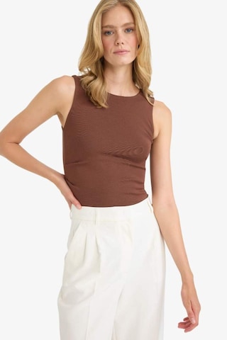 Defacto Slim Fit Dar Kesim Bisiklet Yaka Ribana Atlet F6275ax25aubn167 Kahve