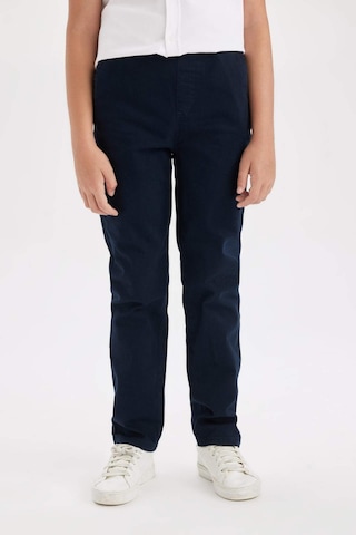 DeFacto Erkek Çocuk Düz Paça Beli Lastikli Cepli Lacivert Basic Düz Gabardin Okul Pantolonu T8850A624AUNV253