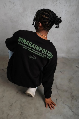 Erkek Oversize Sweatshirt Siyah Renk Ön Ve Sırt Baskılı, Üç İplik İçi Pamuklu Kumaş, Rahat Kalıp Siyah