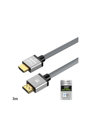 Paugge Ultra Sertifikalı 8K 60Hz. 4K 120Hz Hdmi 2.1 Kablo 3M