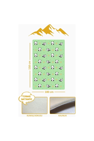 Panda Desenli Soft Touch Termal Bebek Battaniyesi Cbt0011 Renkli