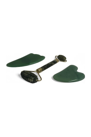 Yeşim Tırtıklı Roller Ve Yeşim Gua Sha Masaj Taşı Premium Set 24772428