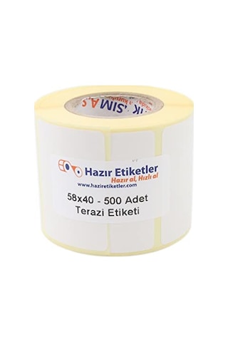 Eko Termal Terazi Etiketi 58mm X 40mm Ruloda 500 Adet 40mm Kuka Çapında Direk Termal Transfer Etiketi Diğer