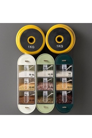 Novahub Yeşil Çevre Dostu Duvara Monteli Baharat Kabı, 8.7x12.3x27.5cm, Pp/ps, Gıda Sınıfı Açık Yeşil