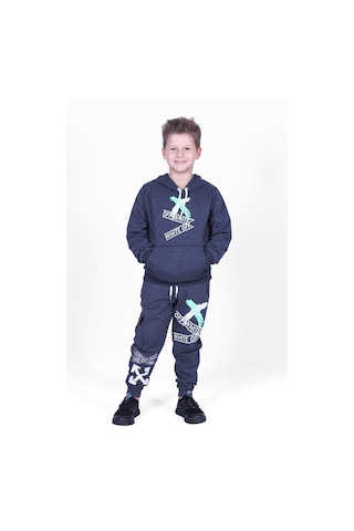 Panios Kids Alt-üst 3'lü Erkek Çocuk Yazı Baskılı Bel Detayı Lastikli Pijama Takımı Çok Renkli