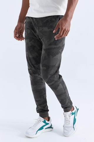 Tommy Life Haki Kamuflaj Desenli Dar Kalıp Jogger Erkek Eşofman Alt - 84754 Haki