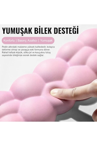 Klasse Cloud Klavye Bilek Destek Seti, Bulut Ergopad, Kaymaz Tabanlı, Nefes Alan Kumaş, Hassasiyet Önleyici Klavye D