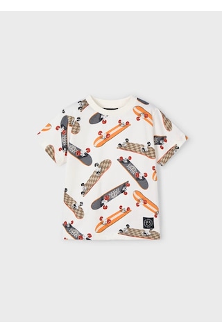 Mayoral Kaykay Baskılı Erkek Çocuk T-shirt 3038 Turuncu