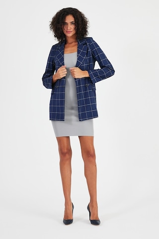 Alexandergardı Ekoseli Astarsız Cepli Kruvaze Blazer Ceket B24-00202 001