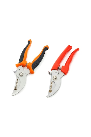 2 Parça Set Bağ Bahçe Budama Makası Ergonomik Sap Ve Kolay Kullanım