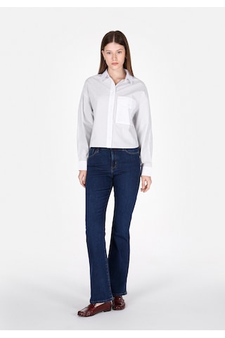 Colin's Colins Regular Fit Shirt Neck Çizgili Kadın Mavi Uzun Kol Gömlek Cl1073302 Q1.v1 Ble Mavi