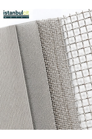 İstanbul Çit Metal 304 Paslanmaz Mesh Elek Teli 25 Mesh 0,40 Mm 1 X 30 Metre Rulo Filtre Süzgeç Eleme Teli Gri