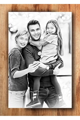 Kişiye Özel Karakalem Mdf Tablo 3258