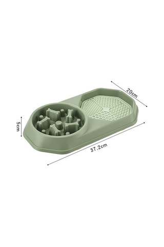 Dm Cbtx Kemik Slow Food Yalama Kasesi - Pet Diyet Çift Kase Köpek Kedi Maması Mavi