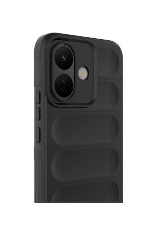 Redmi Note 17 Pro Kılıf Esnek Tpu Oyuklu Arka Yüzey Tasarımlı Etnik Silikon Kapak Siyah