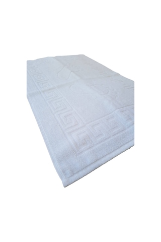 4 Lü Ayak Izli Banyo Paspas 100 Pamuklu Ayak Havlusu Beyaz