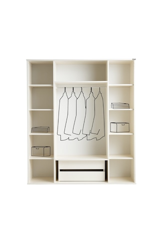 Pema Home Peri %100 Mdf Membran 4 Kapaklı Dolap Gardırop Aynasız Beyaz