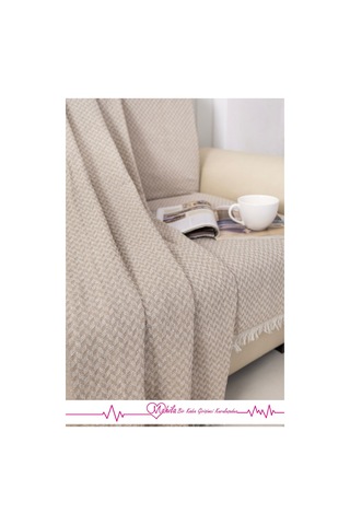 Klasik Pamuklu Koltuk Örtüsü 160x200 Cm Okucu Desen Koltuk Örtüsü Bej