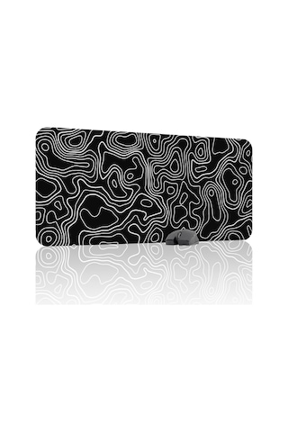 Siyah Beyaz 90x40 Xxl Taraftar Gaming Oyuncu Mouse Pad Kaymaz Taban Büyük Fare Altlığı Topography
