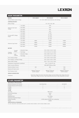 Lexron 80a Hv 15 230v Mppt Şarj Kontrol Cihazı