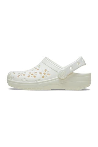 Crocs Classic Floral Cut Out Clog Kadın Terlik 210927 Ekru
