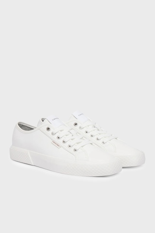Calvin Klein Deri Logolu Sneaker Ayakkabı Hw0hw030770k4 Bayan Ayakkabı Hw0hw03077 0k4 Beyaz