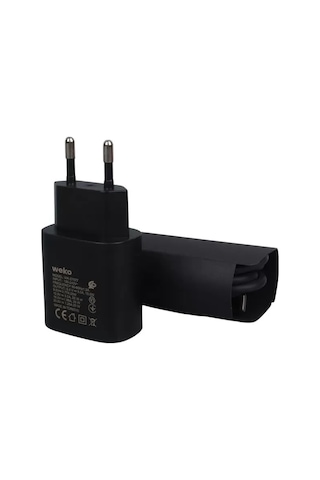 Sh Weko Wk-27877 Note10 Siyah 25 Watt Şarj Başlık Adaptörü + Type-c To Type-c Kablo Najmaddin