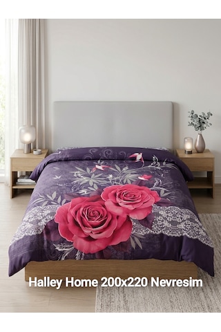 Halley Home Ranforce Çift Kişilik Nevresim Mor Halley Home Ranforce Çift Kişilik Nevresim Mor