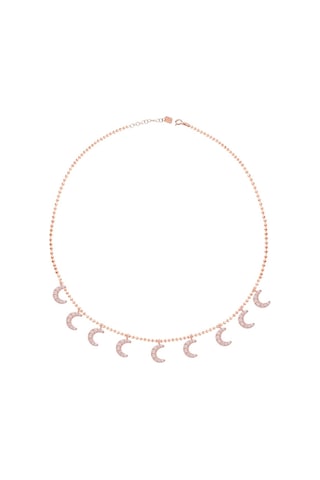 Zirkon Taşlı Pırlanta Montür Gümüş Rengi Kaplama Sıralı Taşlı Ay