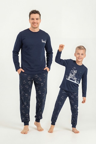 Rolypoly Baba Oğul I Like Ice Skating Lacivert Uzun Kol Pijama Takım Rp3864-a-v1 Rp3864-a-v1