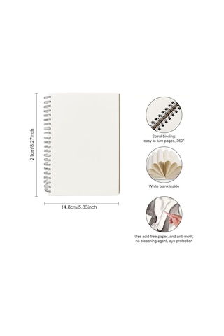 Eskiz Defteri A5 Boyutunda 160 Gr Yandan Telli Karakalem Sketch Book 25 Yaprak - 1 Adet Beyaz