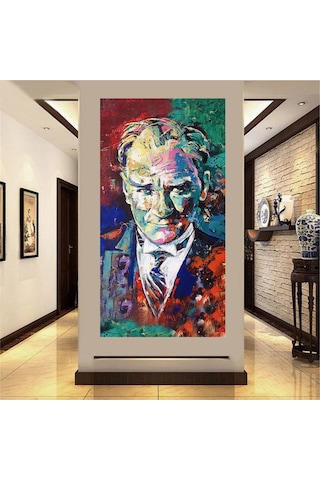 Mustafa Kemal Atatürk Yağlı Boya Efektli Premium Kanvas Tablo