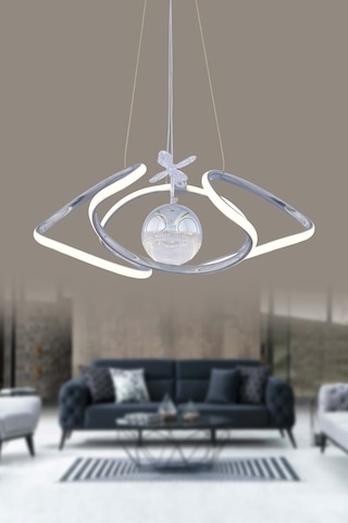 Papatya Ledli 1 Toplu 3 Renk Salon Oturma Yatak Mutfak Odası Avizesi Krom