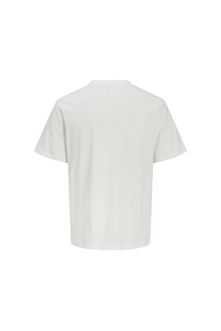 Jack & Jones Erkek Bisiklet Yaka Gögüs Baskili Tisört - New Plas - 12310180 Beyaz