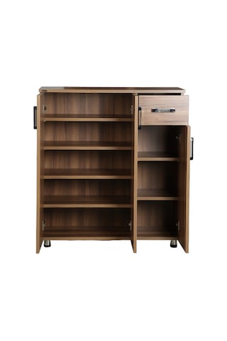 Ayakkabılık Çok Amaç Model Parlak CEVİZ Hard suntalem Demonte 5raf 1çekmece El Yapım Ceviz