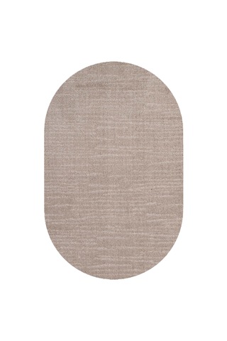 Raschel Carpet Moopy Oval Bej Bukleli Yumuşak Soft Dokuma Yolluk Halı Salon Halısı Lp1007a Bej Bej