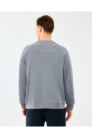 Skechers M Loose Crewneck Sweatshirt Erkek Gri Sweatshirt S2510041-1767 Gri