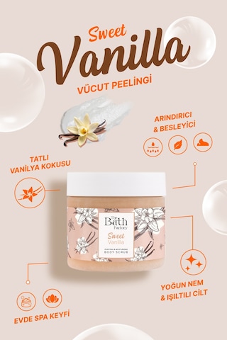 The Bath Factory Vanilya Aromalı Nemlendirici Ve Arındırıcı Vücut Peeling 300 G