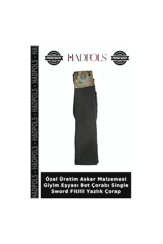 Hadpols Özel Üretim Asker Malzemesi Giyim Eşyası Bot Çorabı Single Sword Fitilli Yazlık Çorap Çok Renkli