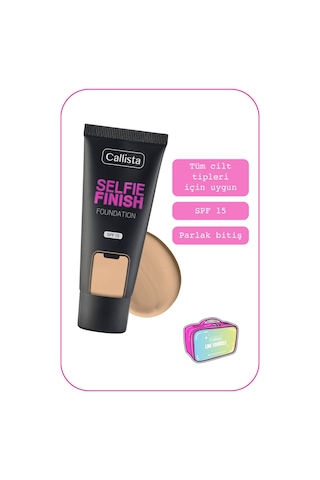 Selfie Finish Spf 15 Parlak Bitişli Fondöten - 132 Light Beige