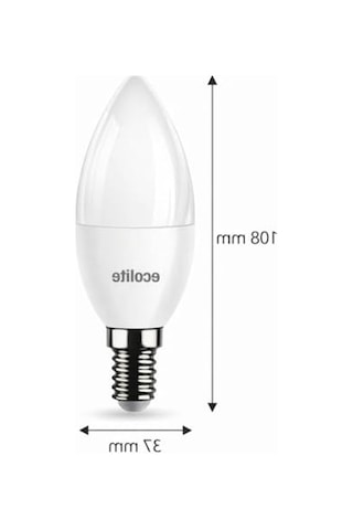 Ecolite 8 W Led Mum Ampul E14 Duy, 3'lü Paket, 810 Lümen, 6500k Beyaz Işık, 60w Eşdeğer, Opal Dekoratif Ampul, Dimmerlenemez,%86 Enerji Tasarrufu, 99x37 Mm Enerji Sınıfı F 10c