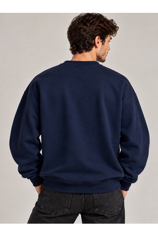 Gıovera Y Jaguar Premium Oversize Erkek Sweatshirt %100 Pamuk Lacivert