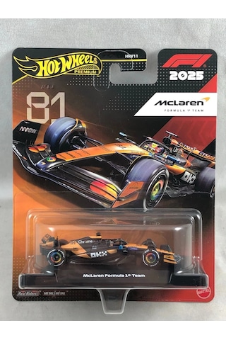 Hot Wheels Premium Formula 1 2025 Mclaren F1 Team No:81 Oscar Piastri 1:64 Diecast Model Araba Turuncu