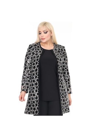 Ladies First Büyük Beden 3924 Siyah Ceket+bluz Takım 001