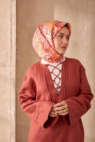 Twill İpek Eşarp 11473-08 Lavanta, Turuncu, Kırmızı, Beyaz, Gri