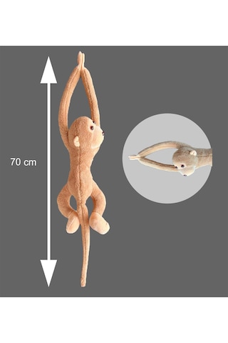 Sevimli Peluş Maymun Oyuncak , Elleri Yapışabilen 70 Cm Bej Sevimli Peluş Maymun Oyuncak , Elleri Yapışabilen 70 Cm Bej