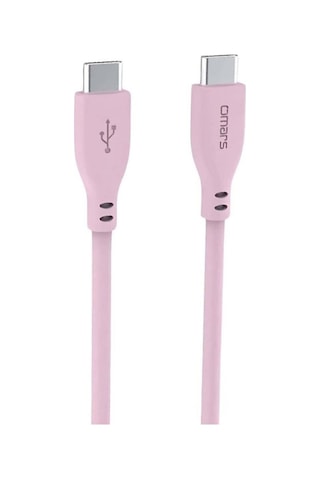 Omars OMCB011B 60W 3A Type-c To Type-c Silikon PD Hızlı Şarj Ve Data Kablosu Pembe 1 M