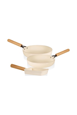 The Mia Cucina Di Mia İndüksiyon Tabanlı Seramik Tava Seti 3 Parça Çok Renkli