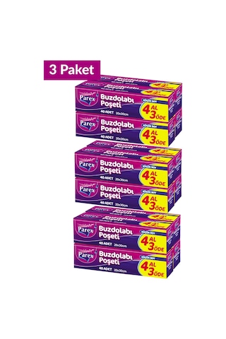 Buzdolabı Poşeti Küçük Boy 4 Al 3 Öde 4 40 20 X 30 Cm Üçlü Set